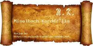 Miselbach Kordélia névjegykártya